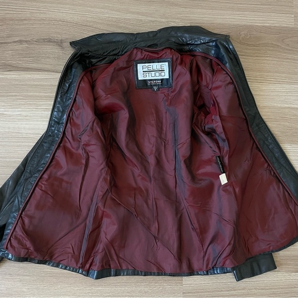 Vintage 90s Y2K Wilson’s Leather Pelle Studio zip Up Jacket size S - Picture 3 of 16